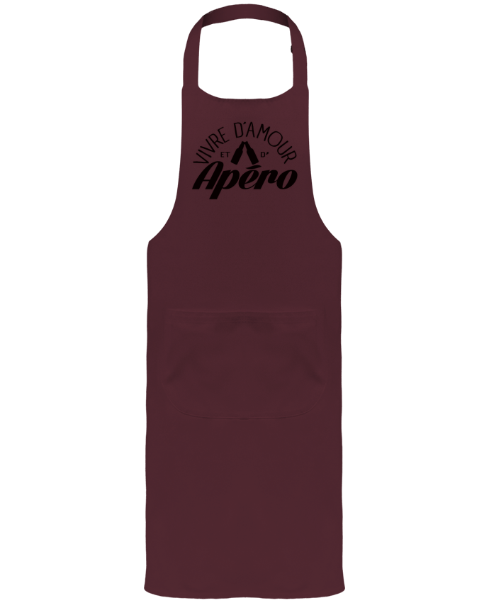Tablier avec poches Vivre d'Amour et d'Apéro par Freeyourshirt.com