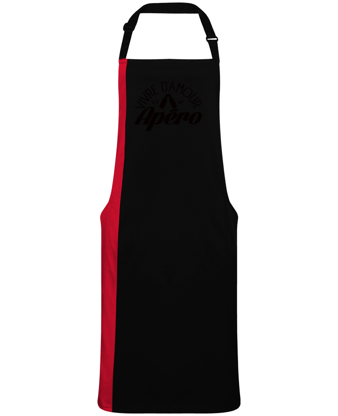 Tablier bicolore Vivre d'Amour et d'Apéro par  Freeyourshirt.com