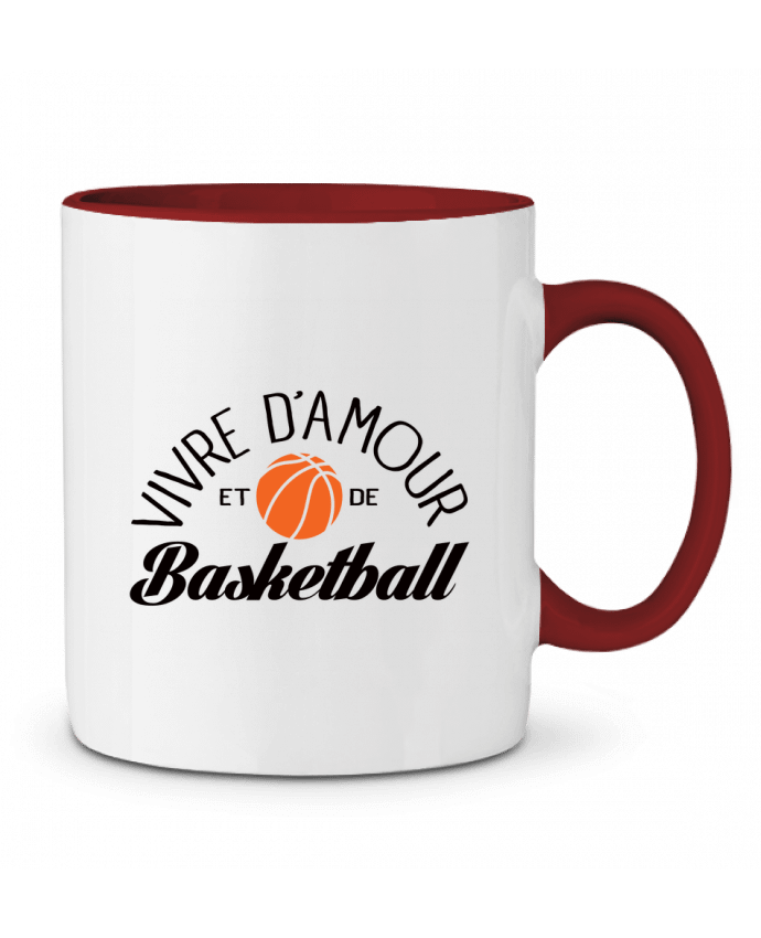 Mug bicolore Vivre d'Amour et de Basketball Freeyourshirt.com
