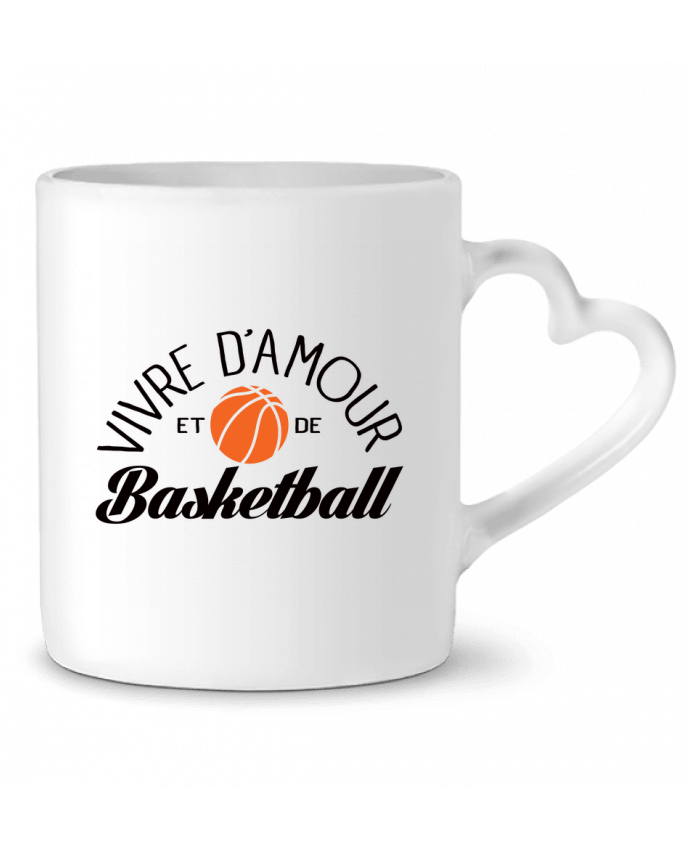 Mug coeur Vivre d'Amour et de Basketball par Freeyourshirt.com