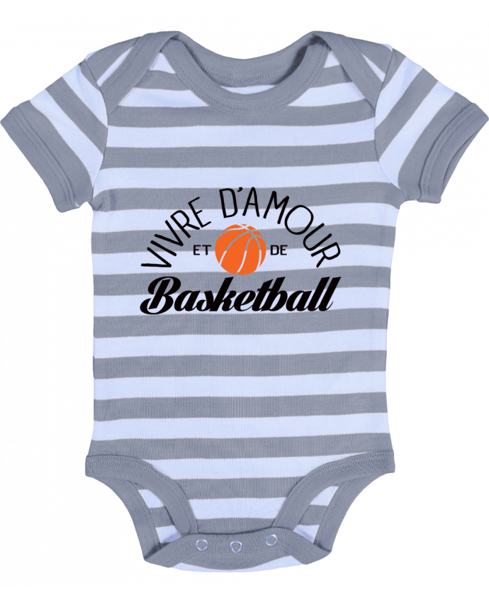 Baby Body striped Vivre d'Amour et de Basketball - Freeyourshirt.com