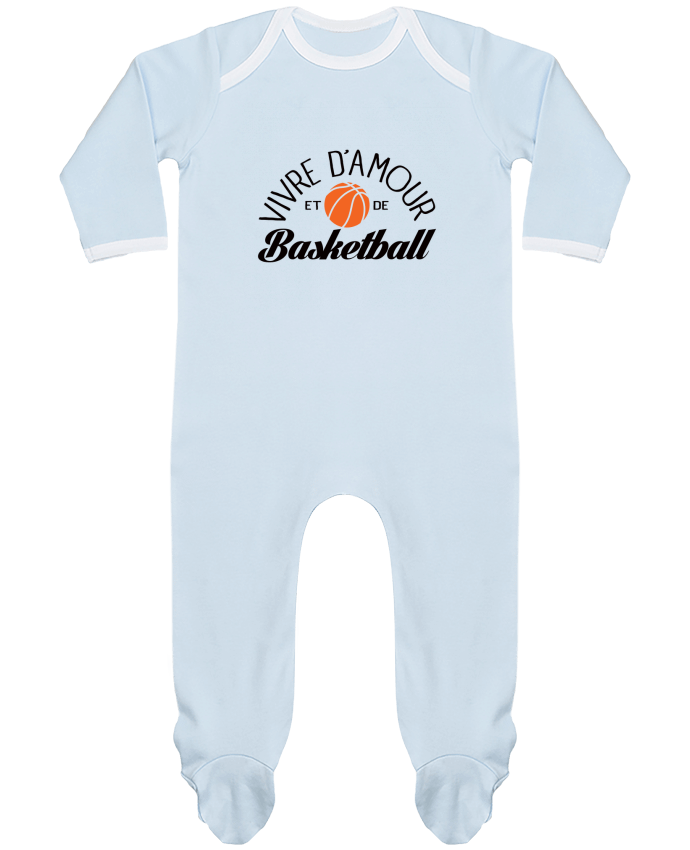 Body Pyjama Bébé Vivre d'Amour et de Basketball par Freeyourshirt.com