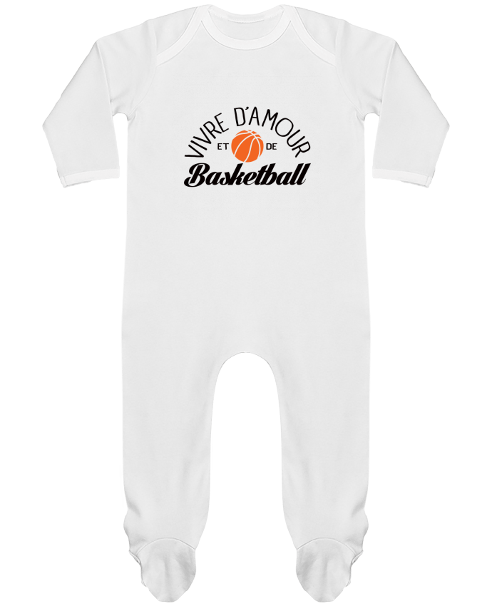 Pijama Bebé Manga Larga Contraste Vivre d'Amour et de Basketball por Freeyourshirt.com