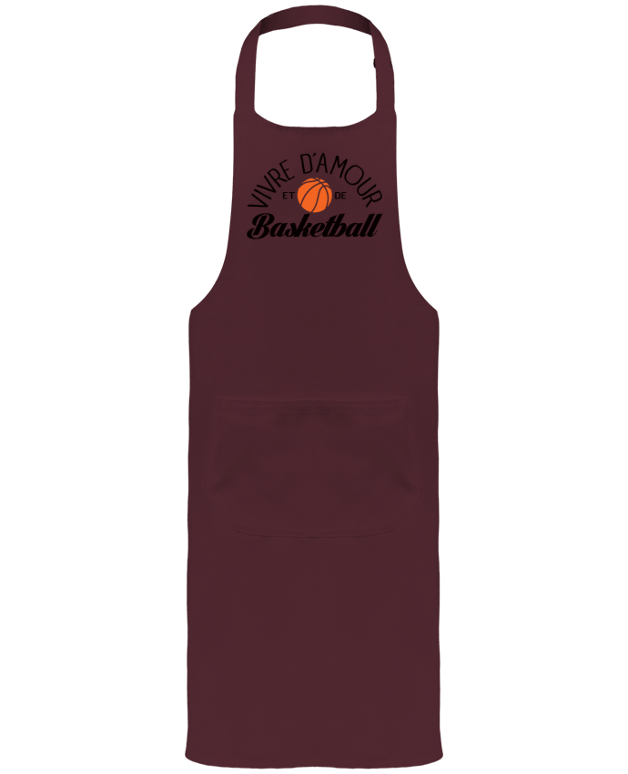 Tablier avec poches Vivre d'Amour et de Basketball par Freeyourshirt.com