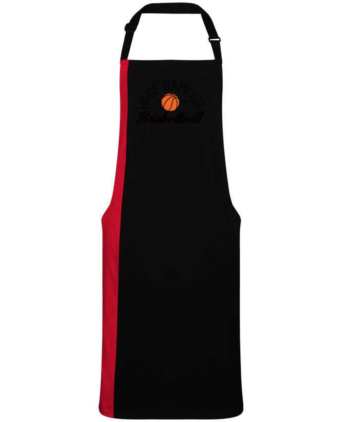 Tablier bicolore Vivre d'Amour et de Basketball par  Freeyourshirt.com