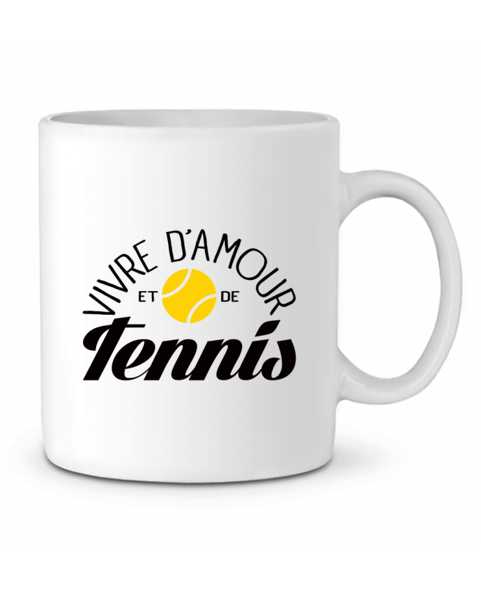 Ceramic Mug Vivre d'Amour et de Tennis by Freeyourshirt.com