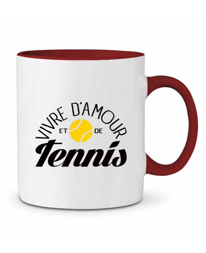 Two-tone Ceramic Mug Vivre d'Amour et de Tennis Freeyourshirt.com