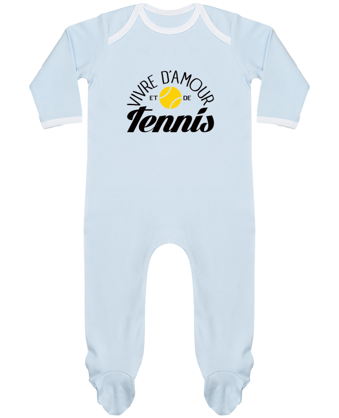 Body Pyjama Bébé Vivre d'Amour et de Tennis par Freeyourshirt.com