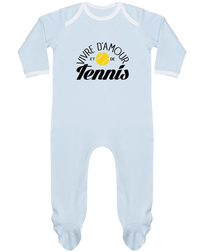 Body Pyjama Bébé Vivre d'Amour et de Tennis par Freeyourshirt.com