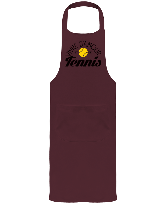 Tablier avec poches Vivre d'Amour et de Tennis par Freeyourshirt.com