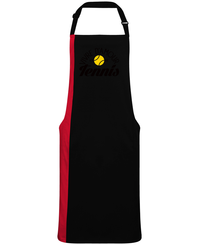 Tablier bicolore Vivre d'Amour et de Tennis par  Freeyourshirt.com