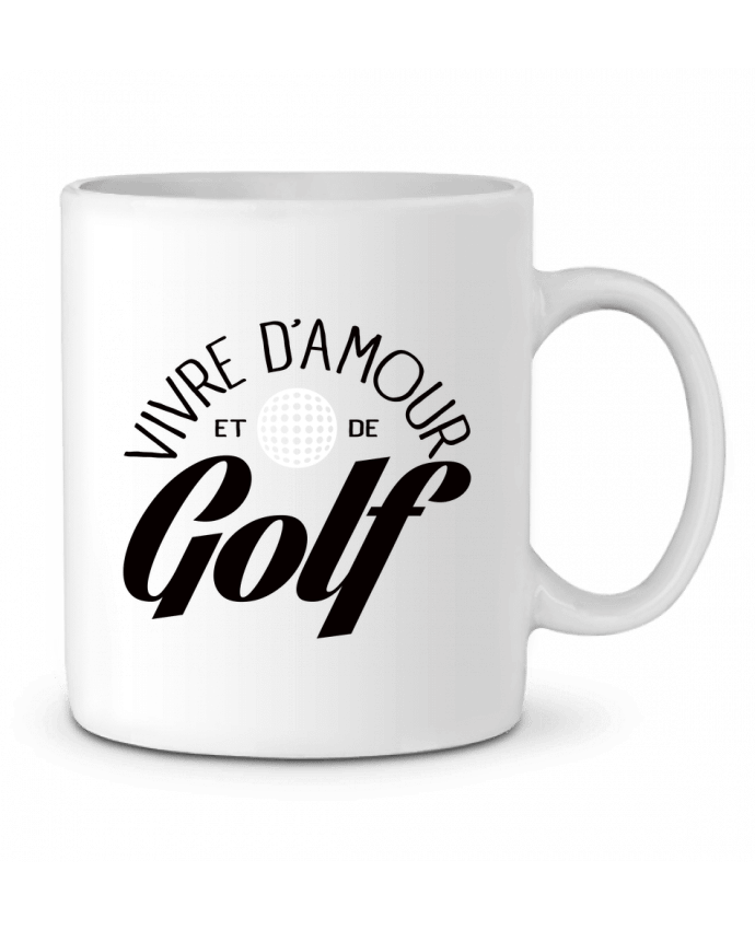 Ceramic Mug Vivre d'Amour et de Golf by Freeyourshirt.com