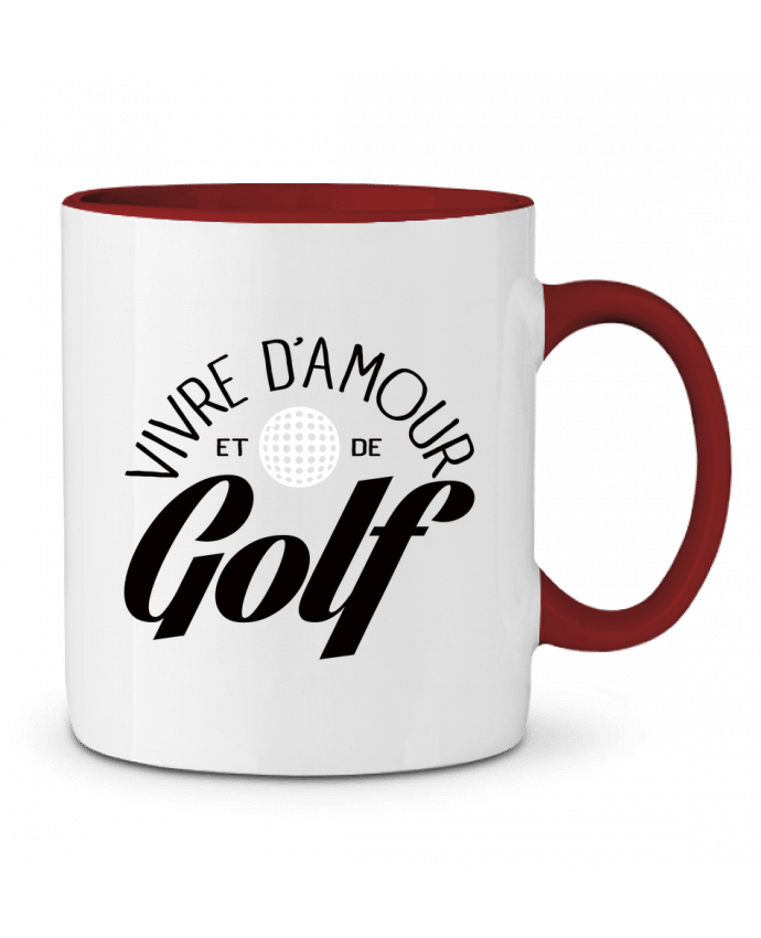 Mug bicolore Vivre d'Amour et de Golf Freeyourshirt.com