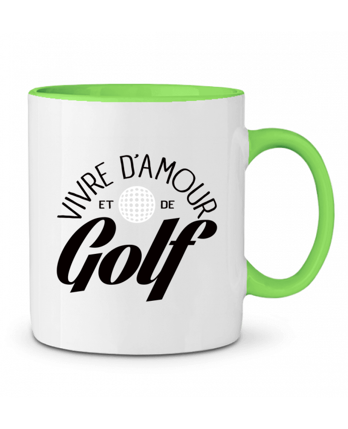 Taza Cerámica Bicolor Vivre d'Amour et de Golf Freeyourshirt.com