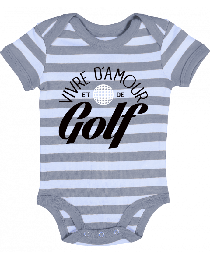 Baby Body striped Vivre d'Amour et de Golf - Freeyourshirt.com