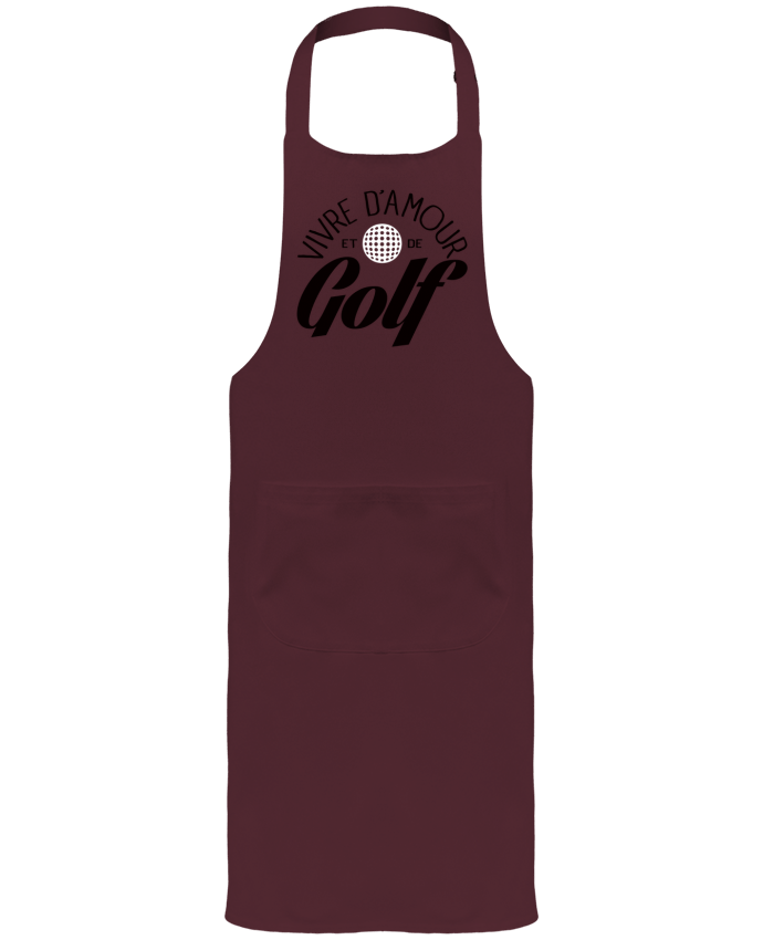Tablier avec poches Vivre d'Amour et de Golf par Freeyourshirt.com