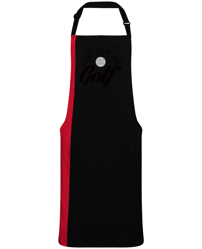 Tablier bicolore Vivre d'Amour et de Golf par  Freeyourshirt.com