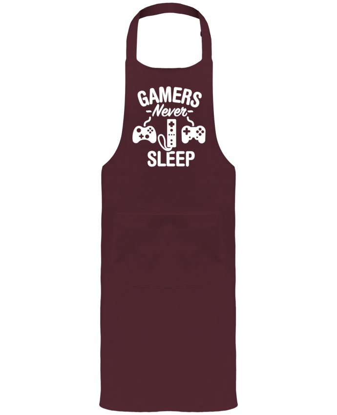 Tablier avec poches Gamers never sleep par LaundryFactory