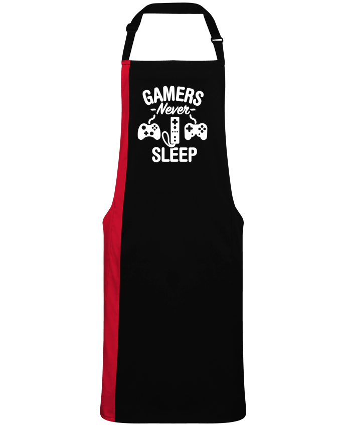 Tablier bicolore Gamers never sleep par  LaundryFactory