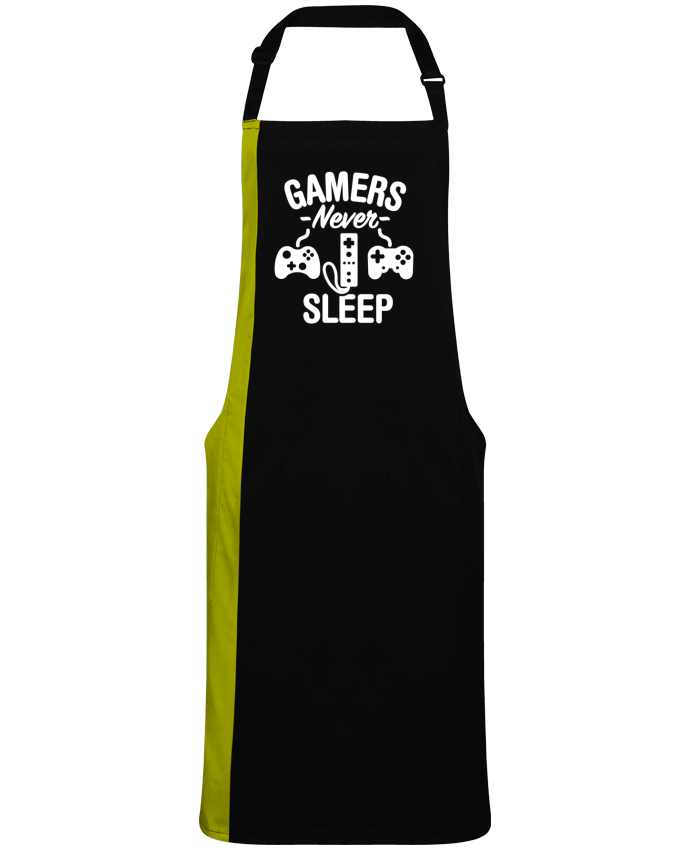 Two-tone long Apron Gamers never sleep by  LaundryFactory