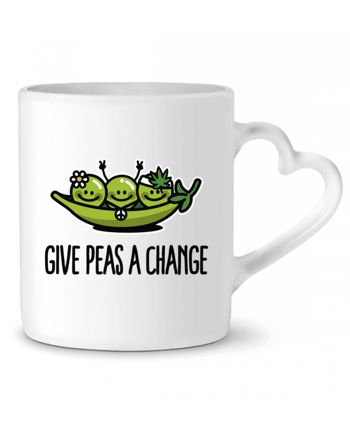 Mug coeur Give peas a change par LaundryFactory