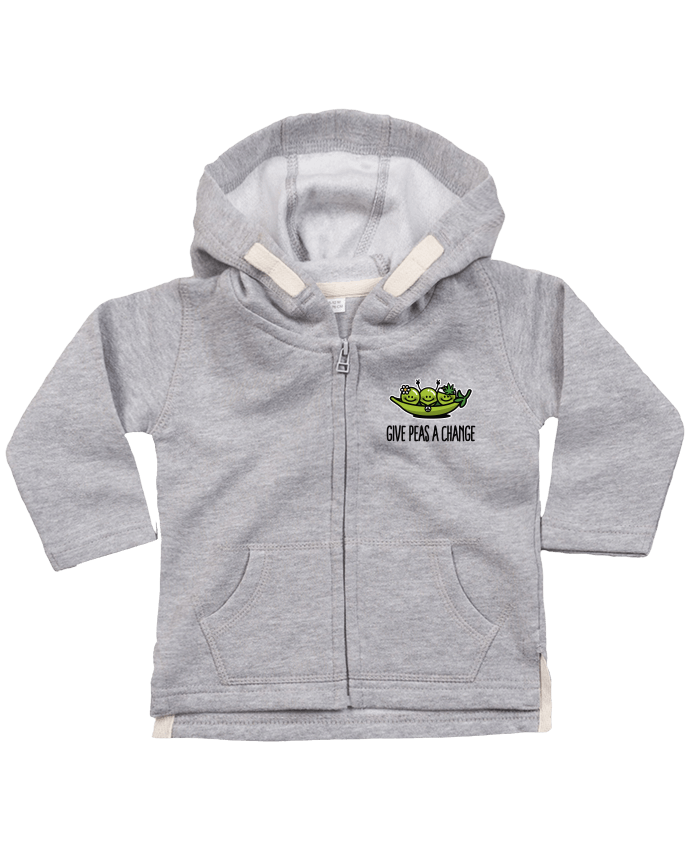 Hoddie with zip for baby Give peas a change by LaundryFactory