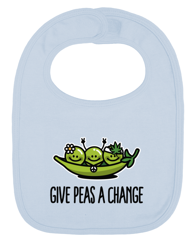 Bavoir bébé uni Give peas a change par LaundryFactory