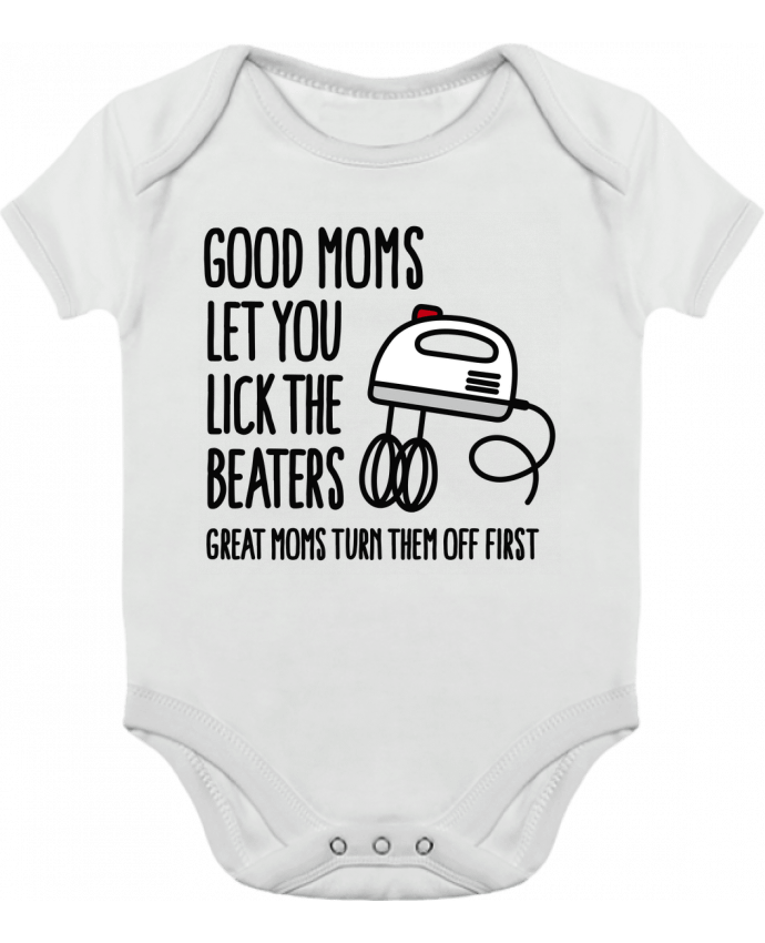 Body bébé manches contrastées Good moms let you lick the beaters par LaundryFactory