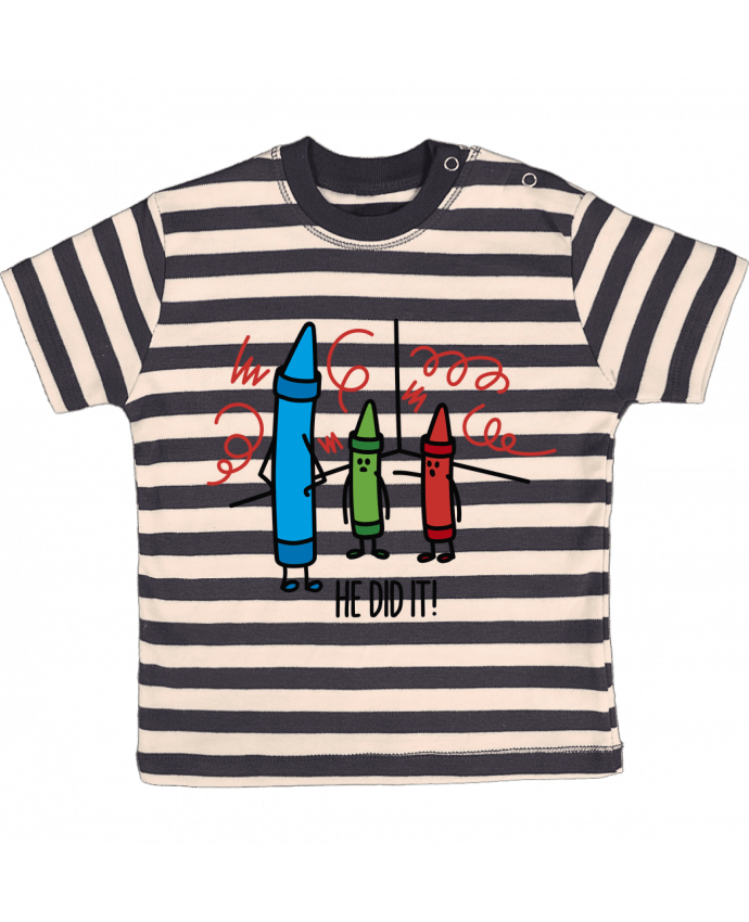T-shirt baby with stripes He did it by LaundryFactory