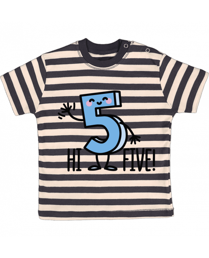 Tee-shirt bébé à rayures Hi five par LaundryFactory