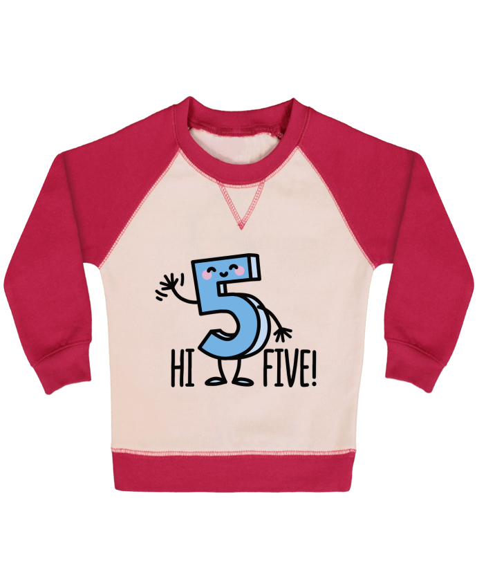 Sweat bébé manches contrastée Hi five par LaundryFactory