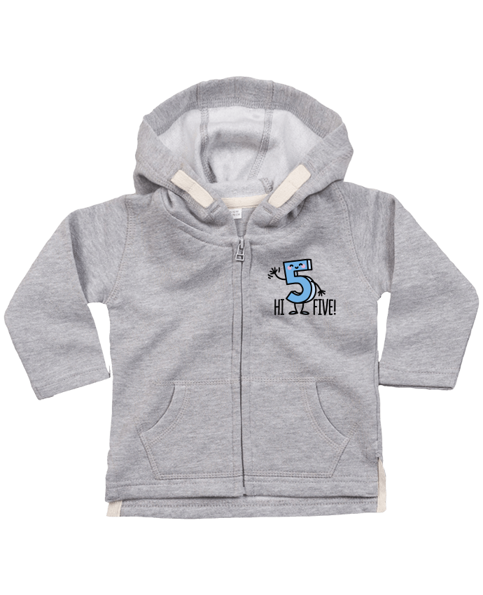 Sweat à capuche bébé zippé Hi five par LaundryFactory