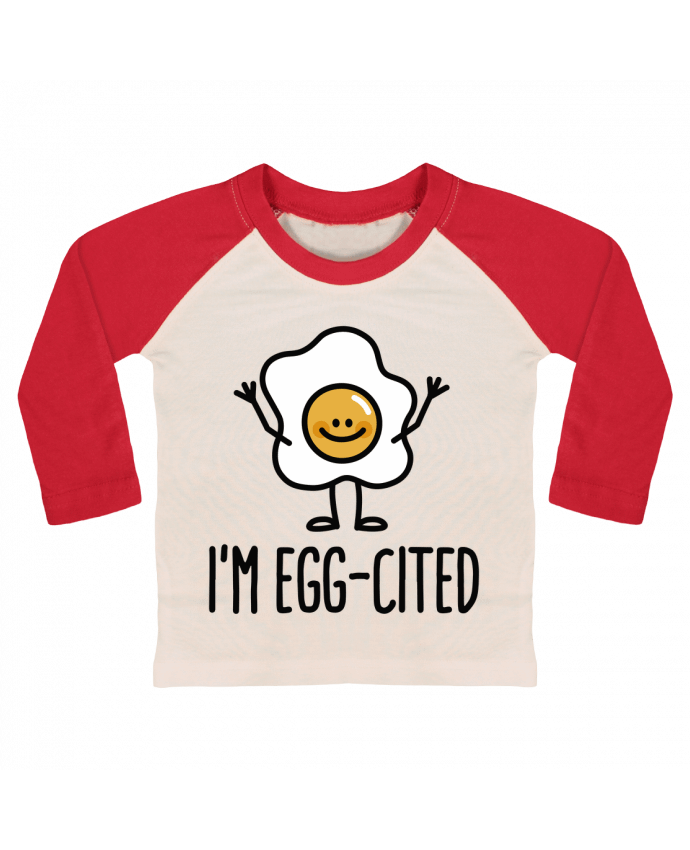 Tee-shirt Bébé Baseball ML I'm egg-cited par LaundryFactory