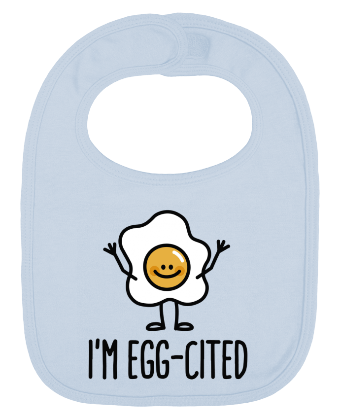 Bavoir bébé uni I'm egg-cited par LaundryFactory
