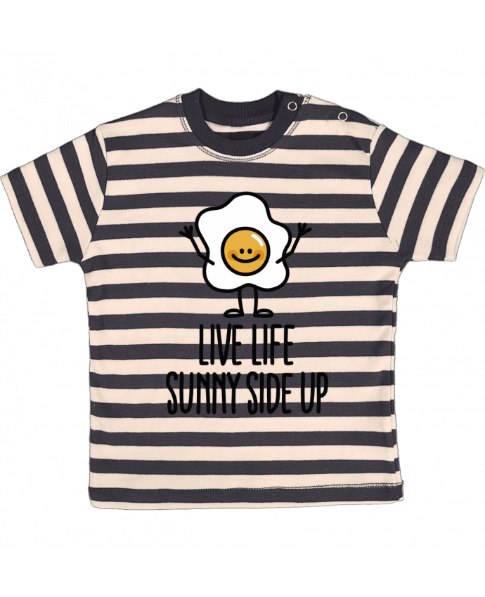 Tee-shirt bébé à rayures Live life sunny side up par LaundryFactory