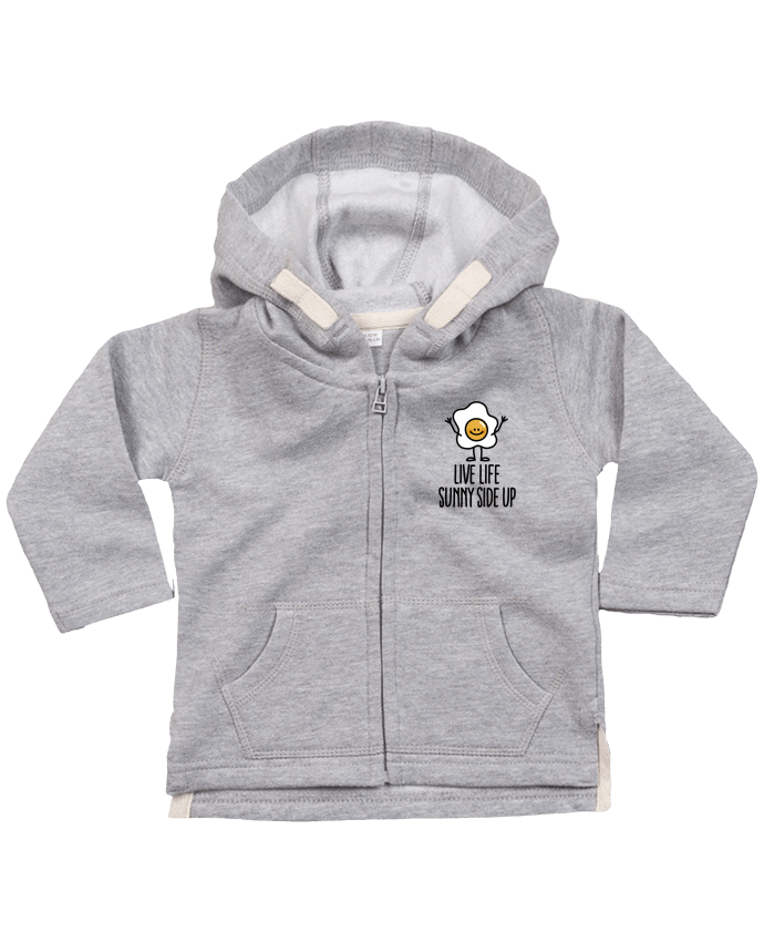 Sweat à capuche bébé zippé Live life sunny side up par LaundryFactory