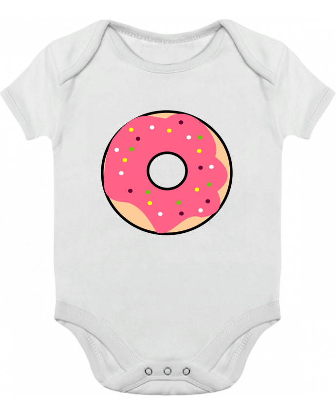 Body bébé manches contrastées Donut Rose par k-créatif