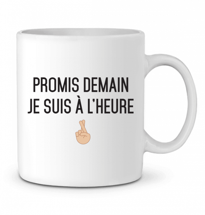 Taza Cerámica Promis demain je suis à l'heure -white version por tunetoo