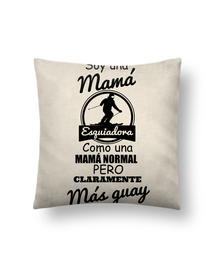 Coussin suédine Mamá esquiadora par tunetoo