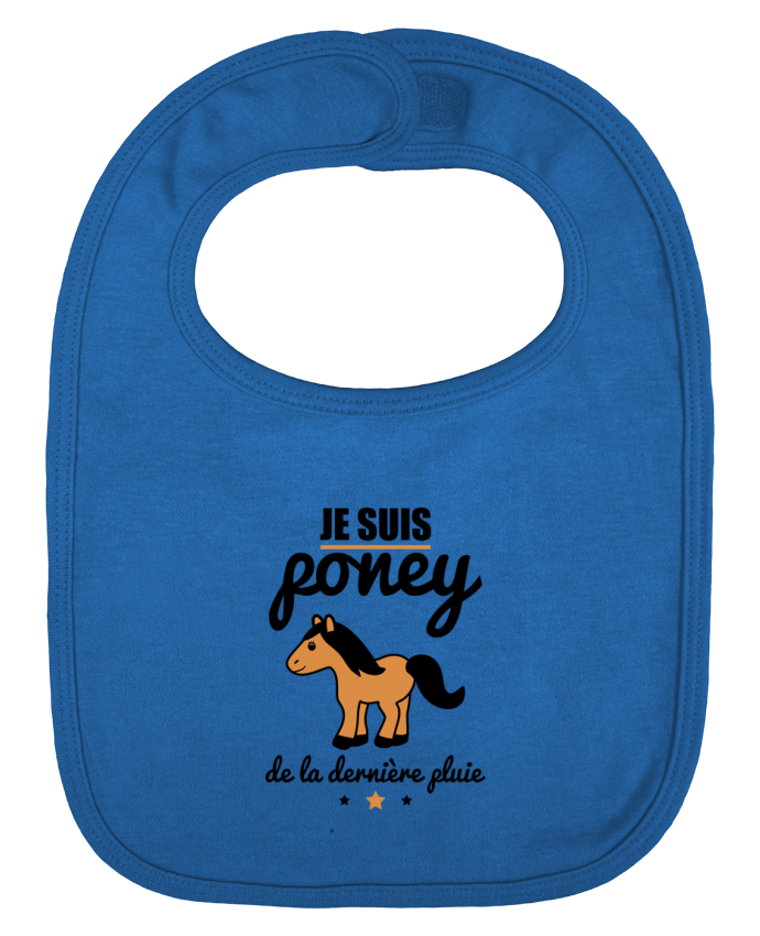 Baby Bib plain and contrast Je suis poney de la dernière pluie by Benichan