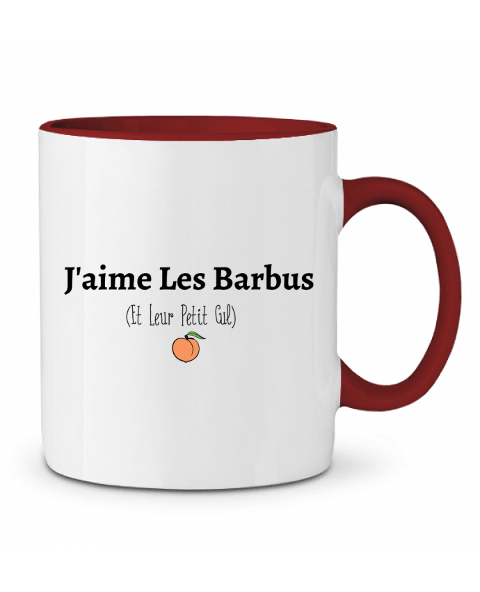 Mug bicolore J'aime les barbus et leur petit cul tunetoo