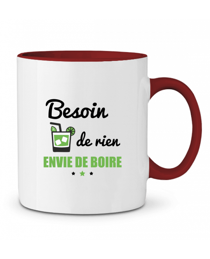 Mug bicolore Besoin de rien, envie de boire Benichan