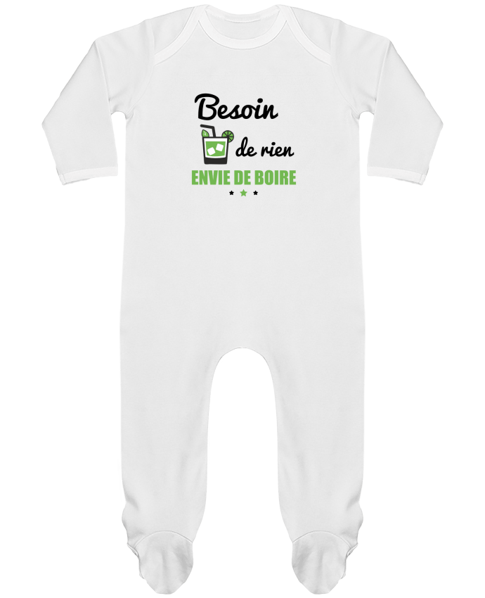 Baby Sleeper long sleeves Contrast Besoin de rien, envie de boire by Benichan