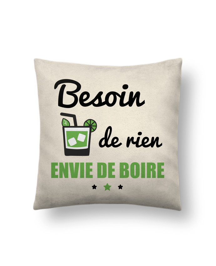 Cojín Piel de Melocotón 45 x 45 cm Besoin de rien, envie de boire por Benichan