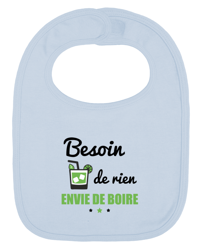 Bavoir bébé uni Besoin de rien, envie de boire par Benichan