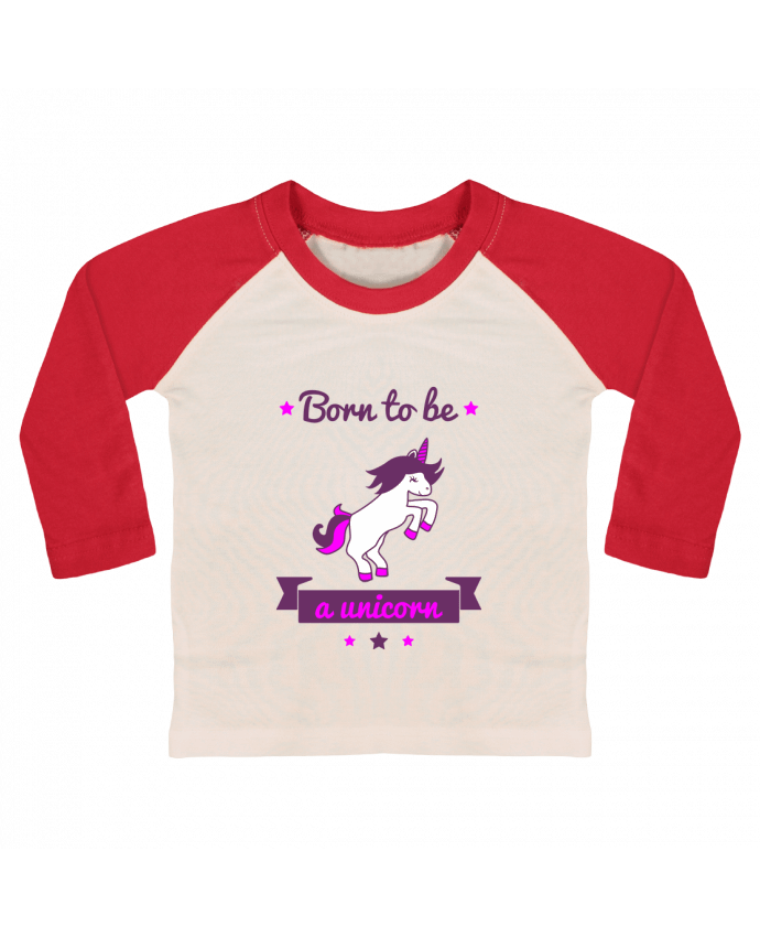 T-shirt baby Baseball long sleeve Born to be a unicorn by Benichan