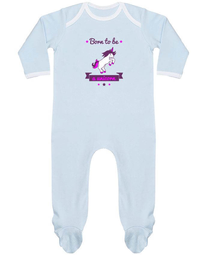 Baby Sleeper long sleeves Contrast Born to be a unicorn by Benichan