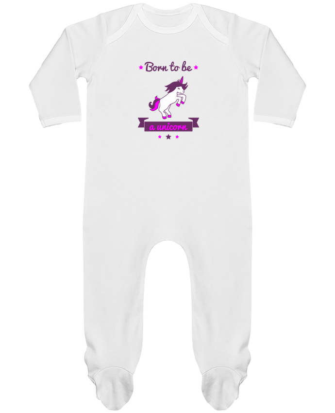 Baby Sleeper long sleeves Contrast Born to be a unicorn by Benichan