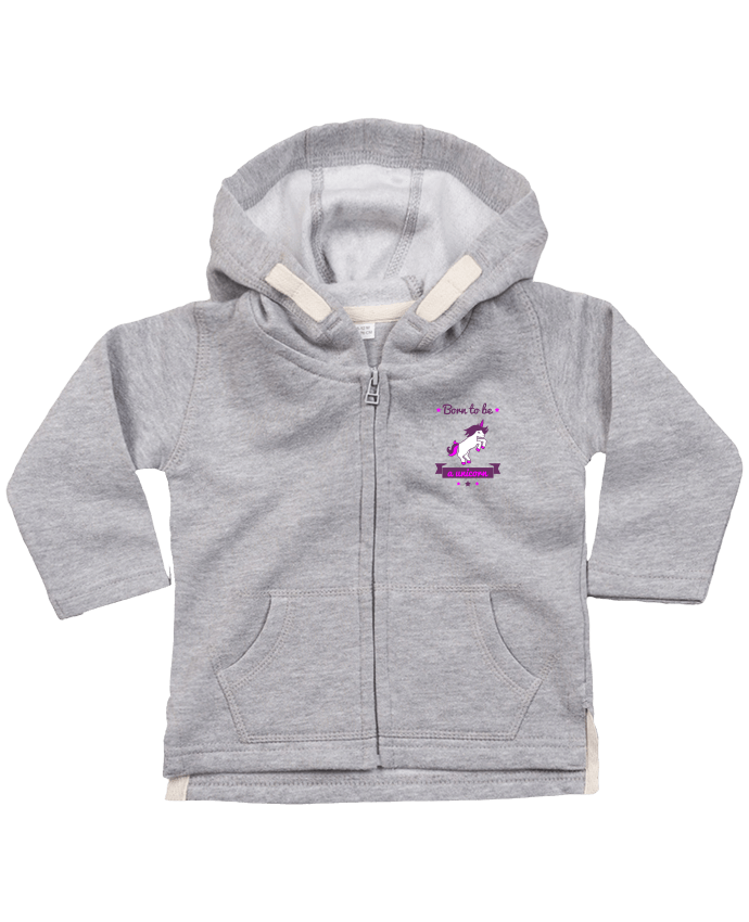 Hoddie with zip for baby Born to be a unicorn by Benichan