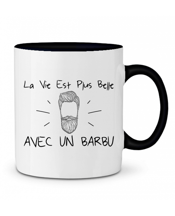 Two-tone Ceramic Mug La vie est plus belle avec un barbu tunetoo